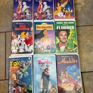 9 Disney Classic VHS Tapes